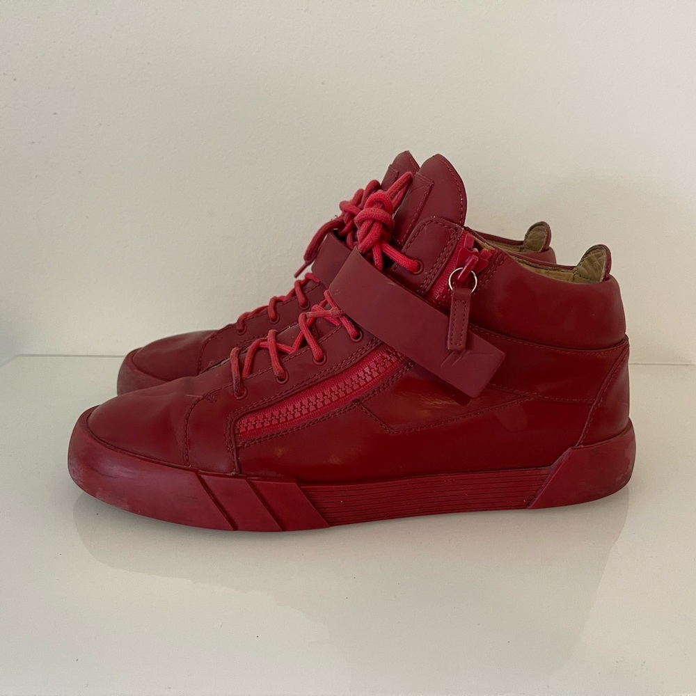 Giuseppe Zanotti Red High Top Sneaker. Size 12 US Men.